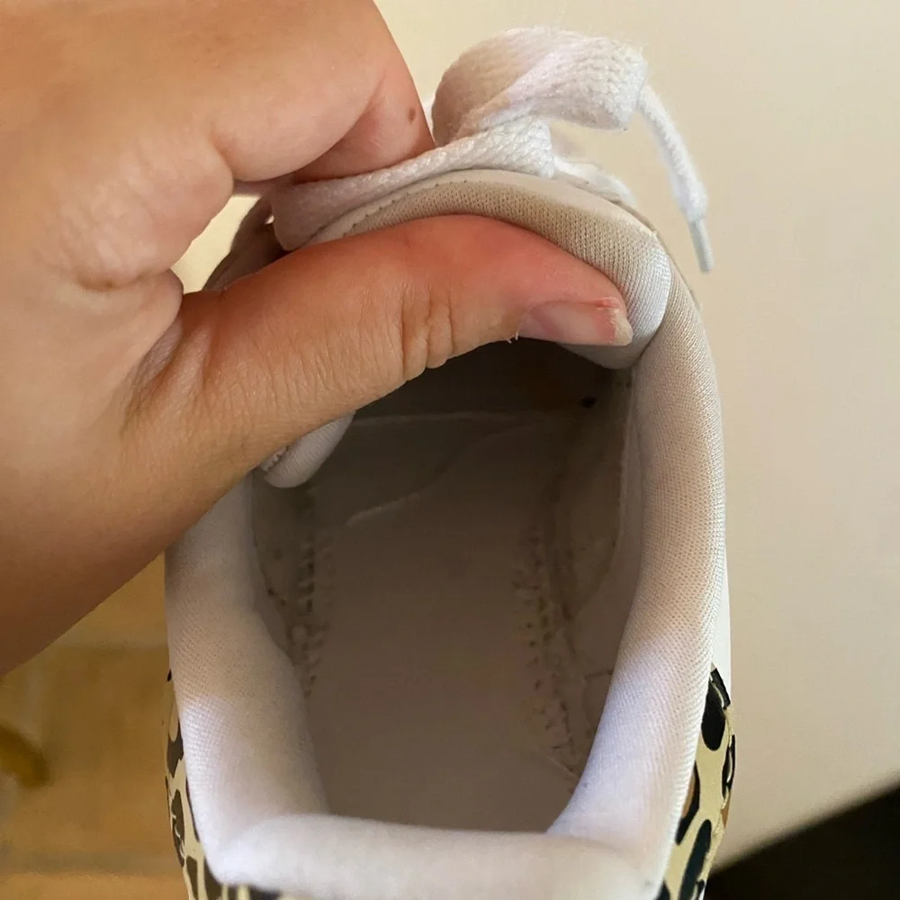 Adidas Superstar J Kids 3.5Y Sneakers with Leopard Cheetah Print Heel